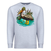 Heather Grey fishing pelican camp Premium Sweatshirt - NancyCooperArtShop