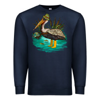 Navy fishing pelican camp Premium Sweatshirt - NancyCooperArtShop
