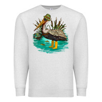 Oatmeal Heather fishing pelican camp Premium Sweatshirt - NancyCooperArtShop