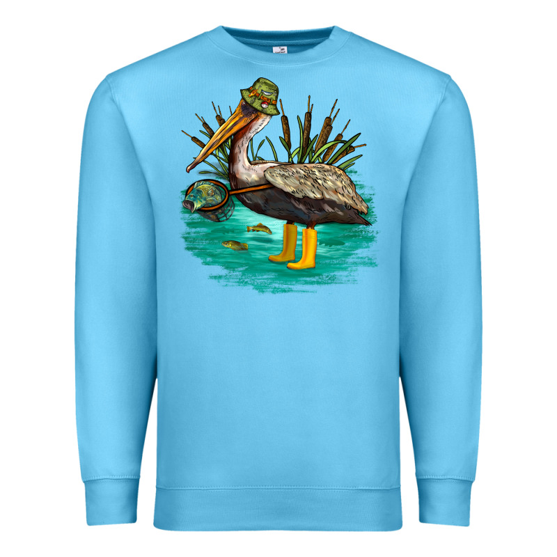 Fishing Pelican Camp Premium Sweatshirt by NancyCooperArtShop | Teevron