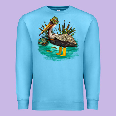 Fishing Pelican Camp Premium Sweatshirt Designed By Nancycooperartshop