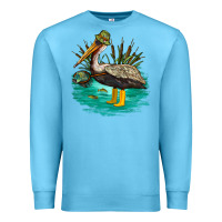Ocean Blue fishing pelican camp Premium Sweatshirt - NancyCooperArtShop