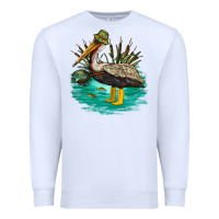 White fishing pelican camp Premium Sweatshirt - NancyCooperArtShop