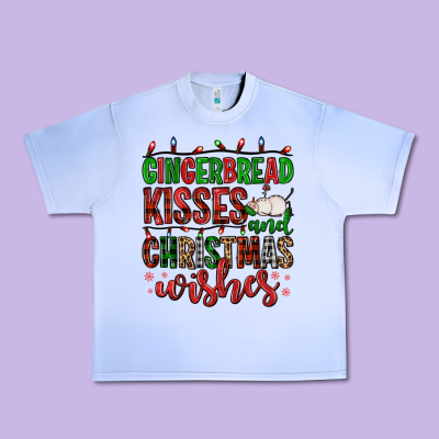 Gingerbread Kisses And Christmas Wishes Urban Heavy Tee Designed By Fadigitalartstudio