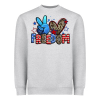 Heather Grey peace love freedom Heavyweight Sweatshirt - Zillion Design Studio