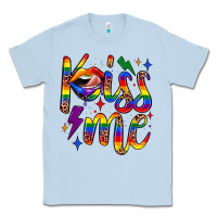 Dusty Blue kiss me Classic Tee - JahusDesignShop