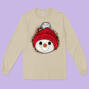 Snowman Long Sleeve Tee Designed By Jahusdesignshop