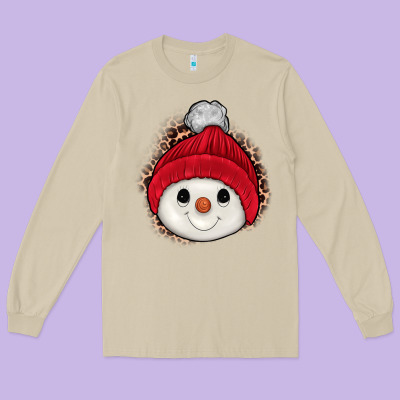 Snowman Long Sleeve Tee Designed By Jahusdesignshop