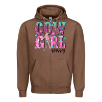 Chestnut cowgirl sassy with pink cowgirl Zipper Hoodie - NancyCooperArtShop