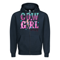 Navy cowgirl sassy with pink cowgirl Zipper Hoodie - NancyCooperArtShop