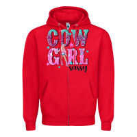 Red cowgirl sassy with pink cowgirl Zipper Hoodie - NancyCooperArtShop