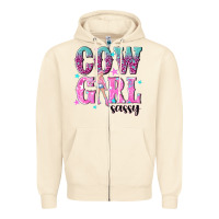 Sandshell cowgirl sassy with pink cowgirl Zipper Hoodie - NancyCooperArtShop