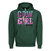Sports Green cowgirl sassy with pink cowgirl Zipper Hoodie - NancyCooperArtShop