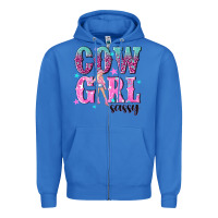 True Royal cowgirl sassy with pink cowgirl Zipper Hoodie - NancyCooperArtShop