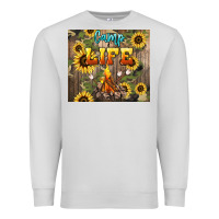 Dove Grey camp life Premium Sweatshirt - NancyCooperArtShop