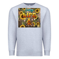 Heather Grey camp life Premium Sweatshirt - NancyCooperArtShop