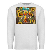 Oatmeal Heather camp life Premium Sweatshirt - NancyCooperArtShop
