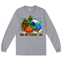 Heather Grey merry Christmas camp Long Sleeve Tee - AdoDesignShop