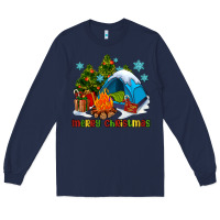 Navy merry Christmas camp Long Sleeve Tee - AdoDesignShop