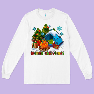 Merry Christmas Camp Long Sleeve Tee Designed By Adodesignshop