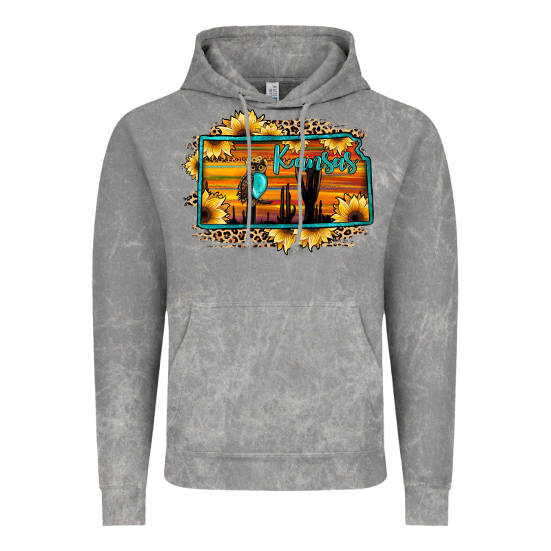 Kansas Owl Sunset Sunflower Map Vintage Hoodie by JahusDesignShop | Teevron