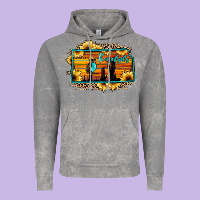 Kansas Owl Sunset Sunflower Map Vintage Hoodie Designed By Jahusdesignshop