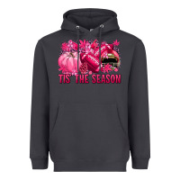 Smoke Tis' the season Football Breast Cancer Heavyweight Hoodie - NancyCooperArtShop