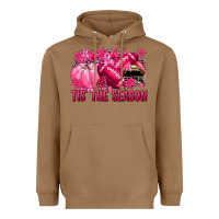 Toasted Coconut Tis' the season Football Breast Cancer Heavyweight Hoodie - NancyCooperArtShop