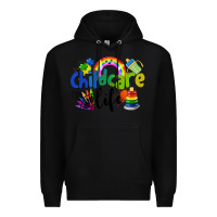 Black Childcare Life Premium Hoodie - LillyAllenDesigns
