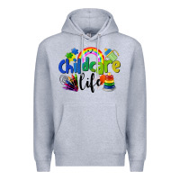 Heather Grey Childcare Life Premium Hoodie - LillyAllenDesigns