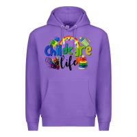 Purple Childcare Life Premium Hoodie - LillyAllenDesigns