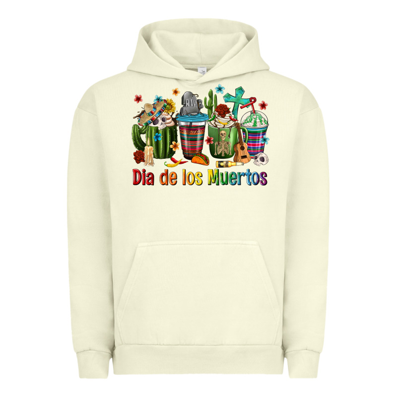 Mexican Dia De Los Muertos Coffee Cups Urban Hoodie by texasbilliewilder | Teevron