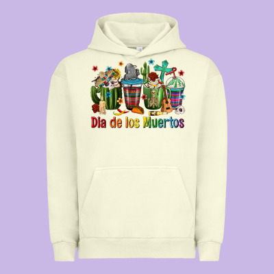 Mexican Dia De Los Muertos Coffee Cups Urban Hoodie Designed By Texasbilliewilder