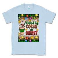 Dusty Blue christmas fueled by cocoa and christ Classic Tee - Artiststas