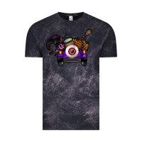 Cloud Black Halloween Truck Vintage Tee - CowhideDigitalArt