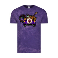 Cloud Purple Halloween Truck Vintage Tee - CowhideDigitalArt
