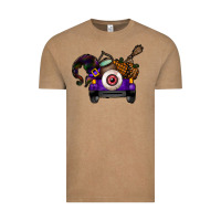 Vintage Coffee Halloween Truck Vintage Tee - CowhideDigitalArt