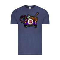 Vintage Denim Halloween Truck Vintage Tee - CowhideDigitalArt