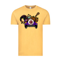 Vintage Mustard Halloween Truck Vintage Tee - CowhideDigitalArt