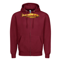 Burgundy golden trout west virginia Zipper Hoodie - LillyAllenDesigns
