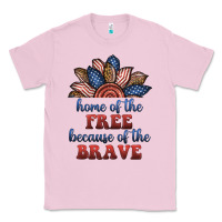 Bubblegum Pink home of the free because of the brave Classic Tee - BundleAndBundleShop