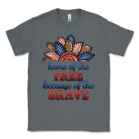 Charcoal Heather home of the free because of the brave Classic Tee - BundleAndBundleShop