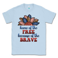 Dusty Blue home of the free because of the brave Classic Tee - BundleAndBundleShop
