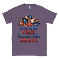 Lavender home of the free because of the brave Classic Tee - BundleAndBundleShop