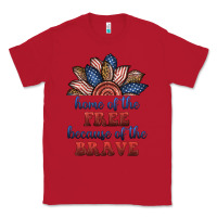 Red home of the free because of the brave Classic Tee - BundleAndBundleShop