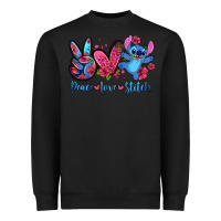 Black peace love stitch Heavyweight Sweatshirt - Zillion Design Studio