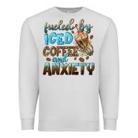 Dove Grey fueled by iced coffee and anxiety Premium Sweatshirt - NancyCooperArtShop