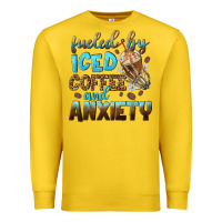 Lemon fueled by iced coffee and anxiety Premium Sweatshirt - NancyCooperArtShop