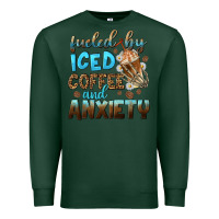Sports Green fueled by iced coffee and anxiety Premium Sweatshirt - NancyCooperArtShop
