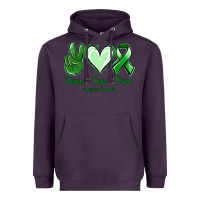 Plum Peace love cure Liver Cancer Heavyweight Hoodie - NancyCooperArtShop